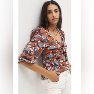 NWT Anthropologie Eva Franco Tropical Sweetheart Blouse size 10